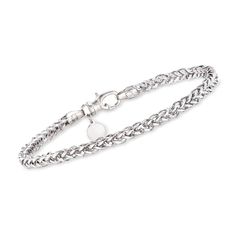 Gabriel Designs Men's Sterling Silver Wheat-Chain Bracelet. 8". From Gabriel Designs, this men's wheat-chain bracelet is a classic look for the modern man. Crafted in sterling silver and polished to a high shine. Lobster clasp, Gabriel Designs sterling silver wheat-chain bracelet. Classic Silver Wheat Chain Bracelet, Silver Sterling Wheat Chain Bracelet, Sterling Silver Mens, Modern Man, Chain Bracelet, Classic Looks, Lobster Clasp, Wheat, The Modern