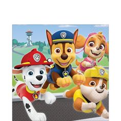 the paw patrol party napkins are ready to be eaten