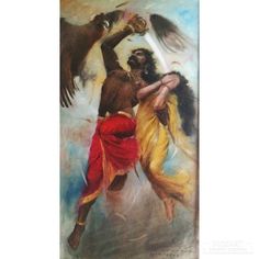 Sita Swayamvar, Ravivarma Paintings, Sita Ramam, Art Competition Ideas, Ram Sita, Durga Picture, Girl Oc, Ancient Drawings, Composition Painting