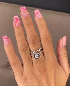 Pink Acrylic Nails, Beach Nails