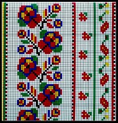 a cross stitch pattern with flowers on it