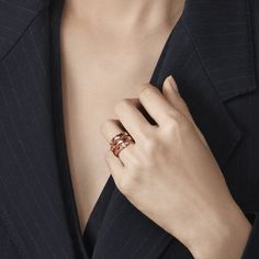 The iconic Bulgari Serpenti symbol feels utterly fresh and modern in this Viper Ring in 18-karat rose gold. Epitomizing effortless elegance, the rose gold coil is accented with a smattering of diamond on the head and tail. The timeless style is perfect for gifting. Details18k Rose Gold0.10 Carats of Diamonds Size M (U.S. Size 5.75-6.5)Ref 357876Condition: Brand New *Comes with original box and authenticity card Bulgari Ring, Debut Era, Bulgari Serpenti, Bvlgari Serpenti, Ring Rose Gold, Effortless Elegance, Rose Gold Diamonds, Watch Necklace, Diamond Sizes