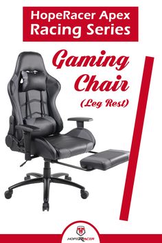 an image of a gaming chair with the text hope racer apex racing series