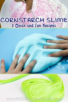 Slime Made With Cornstarch, Corn Starch Slime No Glue, Slime Recipe With Cornstarch, Slime Recipe Without Contact Solution, Preschool Slime Recipe, Cornstarch Slime Recipe, Glue Free Slime Recipe