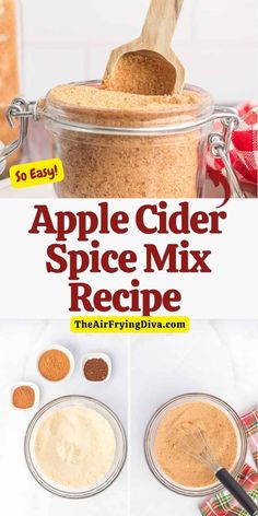 the recipe for apple cider spice mix is shown