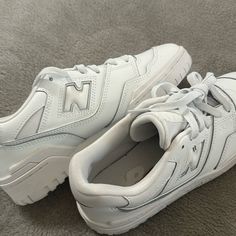 New Never Used New Balance White Skate Shoes With Round Toe, New Balance Skate Shoes With Round Toe, New Balance Synthetic Skate Shoes With Round Toe, New Balance Synthetic Round Toe Skate Shoes, New Balance White, Shoes Cute, New Balance Shoes, New Balance, Dream Closet