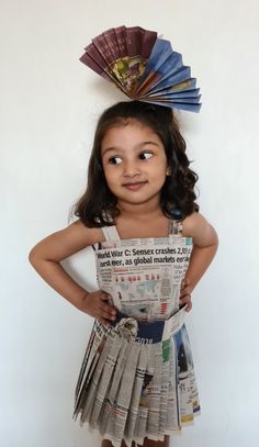 News Paper Dress, Fancy Dress Ideas For Kids, Baby Fancy Dress