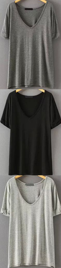 Super soft cotton loose t-shirt at romwe.com. Four cold colors here.Come&Sign up for up to 60% off with free shipping! How To Have Style, Fashion Mode, Looks Style, Mode Inspiration, Outfits Casuales, Capsule Wardrobe, Stitch Fix, Passion For Fashion, Dress To Impress