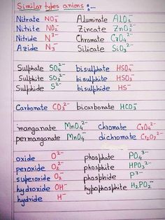 an exercise sheet with the names of different substances and their corresponding chemicals on it