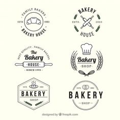 bakery logos and emblems in black and white