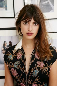 Jeanne Damas | Rue Trendy We Fryzurach, How To Style Bangs, Long Brown Hair