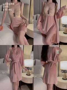 Fall in love with the elegant design and premium quality, perfect for #FallFashion and #WinterComfort. Shop now for the ultimate in pink perfection. Long Sleeve Winter Sleepwear, Winter Loungewear Nightgown, Velvet Pajamas, Pink Shop, Royal Aesthetic, Winter Comfort, Winter Nights, Pink Velvet, Girly Outfits