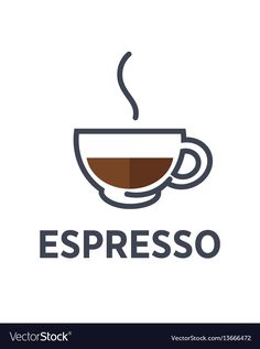 a cup of coffee with the word espresso