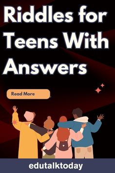 the riddles for teens with answers book is shown in front of a dark background