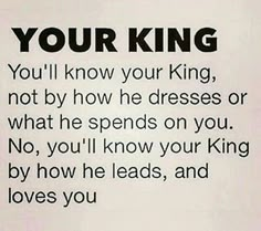 a poem written in black and white with the words you'll know your king, not by how he dresses or what he speaks on you