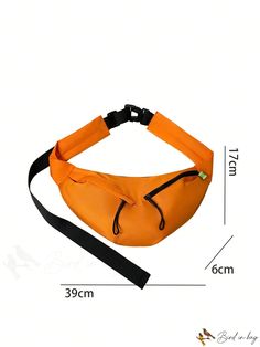 BirdinBag - Stylish Orange Fanny Pack with Decorative Zipper - Large Size Casual Orange Bags With Pockets, Casual Orange Bag With Zipper Closure, Casual Orange Shoulder Bag With Pockets, Trendy Orange Shoulder Bag With Pockets, Trendy Shoulder Bag For Outdoor Activities With Zipper Pocket, Trendy Outdoor Belt Bag With Zipper Pocket, Trendy Outdoor Belt Bag With Zipper Closure, Versatile Orange Bag With Zipper Closure, Casual School Pouch With Zipper Closure