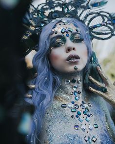 Creature Cosplay, Fantasy Make-up, Rainbow Makeup, Creative Makeup Looks, Sfx Makeup, Boho Girl, Photo Makeup, Fantasy Makeup, Cosplay Makeup