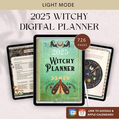 the witch planner is open and ready to be used