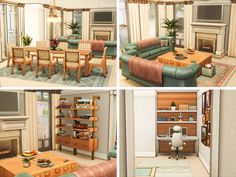 Sims 4 Cozy Living Room No Cc, Dining Room Sims 4 No Cc, Living Room Sims 4 No Cc, Sims 4 Dining Room Ideas No Cc, Sims 4 Dining Room Ideas, Sims4 Living Room Ideas