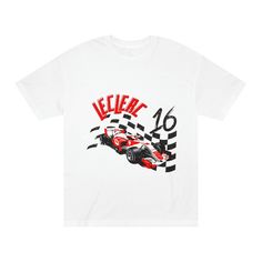 Charles Leclerc Inspired T-shirt Formula 1 T-shirt F1 Gift - Etsy White Racing Style T-shirt With Graphic Print, White Cotton Racing T-shirt, White T-shirt With Motorsport Letter Print, White Letter Print T-shirt For Motorsport Events, Casual White Tops For Motorsport Events, Casual T-shirt With Letter Print For Motorsport Events, Apres Ski Outfits, Skiing Outfit, San Jose Ca