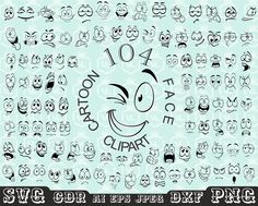 an image of various faces with different expressions on them, including the words smile and no face