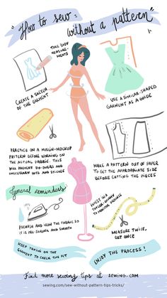 a poster with instructions for how to sew a pattern and what to use it