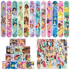 PRICES MAY VARY. Contains 36 Princess theme slap bracelets and 50 Pcs Stickers, Both boys and girls can choose the game character they like freely. Slap Bracelet: Made of premium PVC, which can provide great flexibility and stretch for long time wearing. Reusable. Non-toxic material adopted, safe and gentle for skin touch, fit all wrists and won't scratch. Each Princess toys slap bracelet measures 8.4 in, party decals are 2 inches to 3 inches in size, designed for teens, adults, kids, girls, adu Princess Party Activities, Disney Princess Party Favors, Disney Princess Tea Party, Princess Birthday Decorations, Princesa Sophia, Disney Princess Toys, Pony Birthday Party, Play Makeup, 5th Birthday Party Ideas