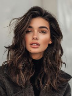 Texture Long Hair, Long Wavy Lob Haircut, 2023 Women’s Hair Color, Medium Hair Wavy Styles, Effortless Waves Medium Hair, Natural Loose Wavy Hair, Wavy Hair Haircuts Medium, Medium Length Haircut Ideas For Women, Italian Women Hairstyles