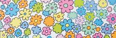 an image of colorful flowers on a white background with blue, pink, yellow and green colors