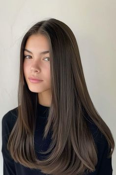 Hair Inspo Long Straight, Haïr Cut Straight Hair, One Length Long Hair, Straight Long Brown Hair, Haircut For Straight Long Hair, Long Haircut For Fine Hair Straight, Haïr Cut For Straight Hair, Haircuts Long Straight, Long Haircut Straight Hair