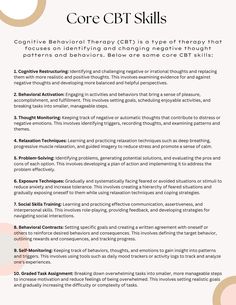 Act Therapy Skills, Counseling Skills Therapy, Cbt Skills Worksheets, Cbt Cheatsheet, Cognitive Behavior Therapy Worksheets, Cbt Journal, Cbt Skills, Counselling Skills