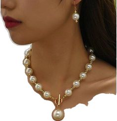 White Alloy Jewelry Sets For Gifts, White Jewelry Sets For Gift, Elegant Metal Jewelry Sets For Valentine's Day, Pearl Jewelry For Party, Valentine's Day Formal Pearl Jewelry, White Alloy Jewelry With Matching Earrings, White Alloy Jewelry With Pearl Drop, Party Pearl Drop Alloy Jewelry, Elegant Adjustable Jewelry Sets For Valentine's Day