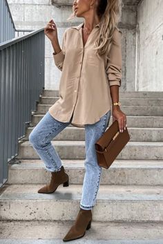 Winter Blouses, Shirt Collar Styles, Collar Blouse, Trendy Tops, Womens Fall, Lapel Collar, Fitness Fashion, Fall Outfits, Casual Wear