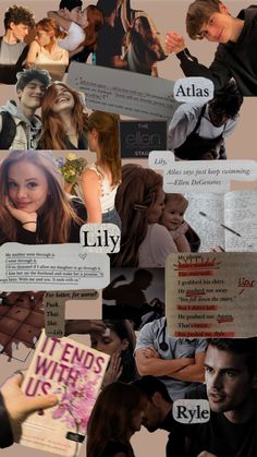 the collage shows many different people and their names on them, including one woman