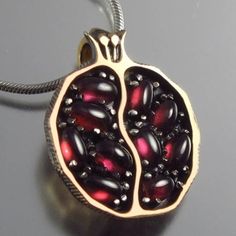 Stunning! And Fashion Blogger Favorite For Autumn Pomegranate Pendant With 10 Natural Deep Red Garnet Stones Pomegranates Symbolize Love, Fertility And Abundance Comes With Silver Tone Necklace - Can Wear With Any Gold Plated Persian Style Lightweight Hypoallergenic Diameter 0.7" Zinc Alloy Base Cast Mold Formed Textured Back Timeless + Beautiful! See Our Matching Ring + Earrings No Markings All Specs According To Manufacturer Middle Eastern Arabic Iranian Moroccan Turkey Pommegranate Necklace, Pomegranate Necklace, Juicy Couture Necklace, Layered Beaded Necklaces, Four Leaf Clover Necklace, Garnet And Gold, Vintage Fruit, Persian Style, Layered Necklace Set