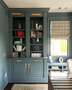 Why I love Benjamin Moore Providence Blue, plus photos, trim colors and more. Providence Blue Benjamin Moore, Benjamin Moore Providence Blue, Slate Blue Paint Colors, Benjamin Moore Paint Colors Blue, Slate Blue Paint, Benjamin Moore Navajo White, Quiet Moments Benjamin Moore, Colors For Walls