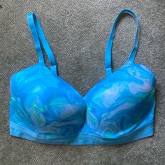 New With Tags Pink Lined Bra, Marbled Blue And Green With Pink Inside Size 38dd. Velvet Bra, Mermaid Pink, Super Push Up, Pink Lace Bra, Pink Lace Bralette, Halter Bralette, Pink Bralette, Pink Sports Bra, Bra Lingerie