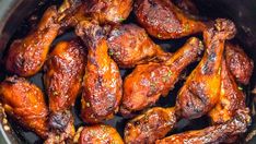 chicken wings are cooked in the slow cooker