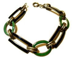 Bracelets Chain, Metal Chain Link, Green Enamel, Sterling Silver Cuff, Silver Cuff Bracelet, Silver Cuff, Chain Link Bracelet, Link Bracelets, View Photos