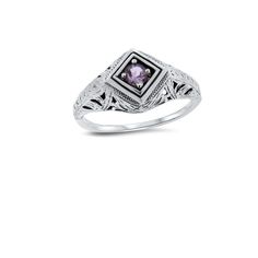 Vintage Estate Natural Amethyst Solitaire Filigree Ring. 925 Solid Sterling Silver. The Top Of The Ring Measures 3/8 Inches In Length. Stamped 925. Excellent Condition/Like New. Classic Amethyst Birthstone Ring In White Gold, Classic Amethyst Birthstone Promise Ring, Classic Amethyst Jewelry With Center Stone, Heirloom White Gold Jewelry With Birthstone, Heirloom White Gold Birthstone Jewelry, Classic Amethyst Birthstone Ring For Anniversary, Art Deco Ring With Center Stone As Gift, Art Deco Ring With Center Stone For Gift, Heirloom Amethyst Jewelry As Birthstone