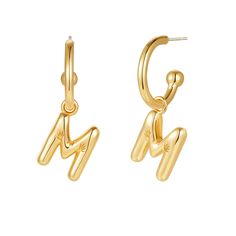 PRICES MAY VARY. [Design]These earrings blend the balloon elements with person's unique initials, and feature a unique detachable design so the hoop part and initials pendant can be worn together or wear hoop only, Perfect for daily wear. [Comfort & Stylish] Gold initial earrings for women don't pull on the lobe, making them incredibly comfortable to wear all day long, thanks to their lightweight design, and they're easy to dress up or down. [Material] These letter earrings for women are made of Initials Pendant, Balloon Alphabet, Alphabet Names, Bubble Letter, Letter Earrings, Initial Earrings, Gold Earrings For Women, Dangle Hoop Earrings, Letter Gifts