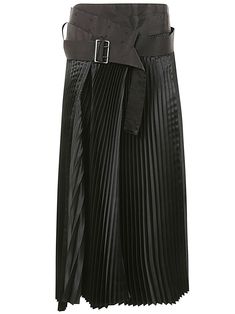 Pleated Long Skirt from Junya Watanabe Comme Des GarçonsComposition: 100% Polyester, 100% Nylon Streetwear For Men, Pleated Long Skirt, Pleats Please Issey Miyake, Junya Watanabe, Yoga Wear, Skirt Suit, Long Skirt, Dress To Impress, High Tops