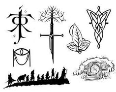 the lord's symbols are drawn in black and white