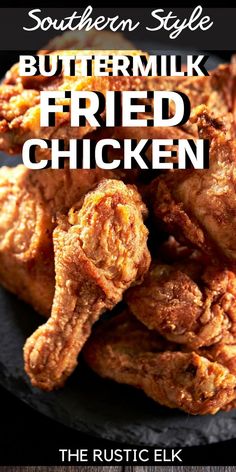 If you love delicious, crispy fried chicken, this southern fried chicken recipe is for you! Soaked in a seasoned buttermilk brine, coated in seasoned flour and deep fried in lard to a perfect, crisp finish you’ll never fry chicken any other way. Fried Chicken Brine, Fried Chicken Seasoning, Fried Chicken Breast Recipe, Chicken Seasoning Recipes, Chicken Wing Recipes Fried, Deep Fried Recipes