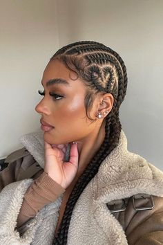 Curly Hair Braids, Feed In Braids Hairstyles, Braids Hairstyles Pictures, Pretty Braided Hairstyles, Hairdos For Curly Hair, Natural Hair Braids