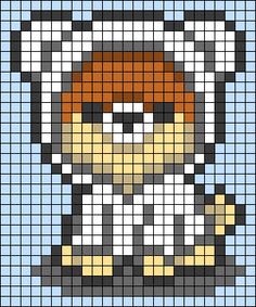 a cross stitch pattern with a dog on it