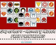 printable superhero memory match with free printables