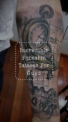 a man with a compass tattoo on his arm