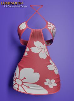 a woman's swimsuit on a purple background