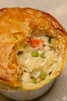 there is a chicken pot pie in the roll